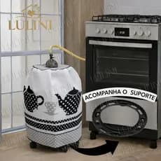 Capa Botijão ACOMPANHA SUPORTE Proteção do chão - Tecido Estampado Decoração Casa Cozinha