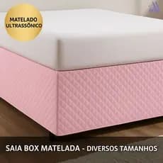 Saia Box Matelasse Ultrassonico Forro Em Tecido No Mesmo Tom - Solteiro / Casal Padrão / Queen / King