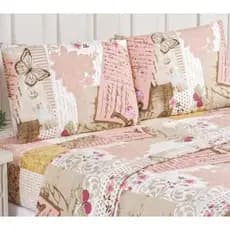 KIt 5 JOGOS DE LENÇOL CASAL QUEEN 4 PEÇAS MICROFIBRA ESTAMPAS SORTIDAS