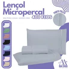 Kit Jogo De Lençol Cama Solteiro Casal Padrão Queen e King Micropercal 400 Fios Ponto Palito
