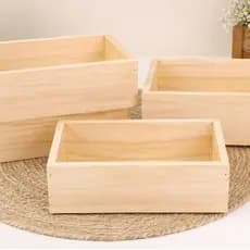 kit 3 cesta de café da manhã , presentes , decoração de madeira pinus 24x16x7 TAM (P)
