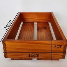 Caixote de Madeira 24x16x7 Decorativo Organizador Rústico Frete Grátis(ENVERNIZADO Mogno)