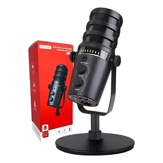 Microfone Condensador Tomate MT-1080R Profissional Estúdio PC Podcast Streamer Gravador Original