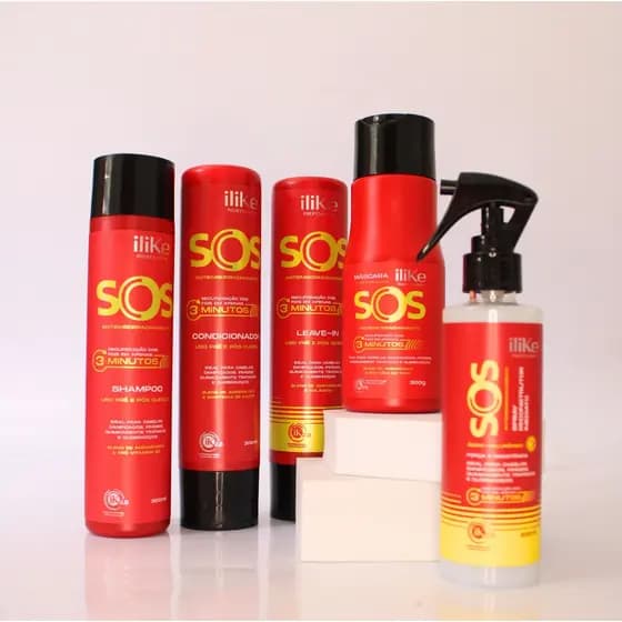 ILIKE SOS ANTIEMBORRACHAMENTO KIT RECONSTRUTOR COMPLETO - 5 PRODUTOS