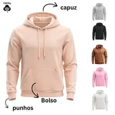 Moletom Canguru Com Capuz Masculino Feminino Flanelado com Forro