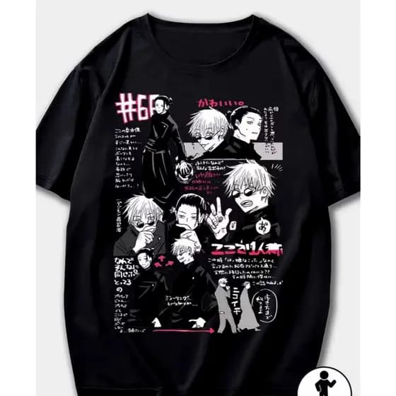 Camiseta Anime Streetwear Estampada Estilo Japonês Algodão