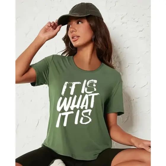 Camisa Blusa Feminina Estampada É O que É Top Algodão Minimalista Fofa