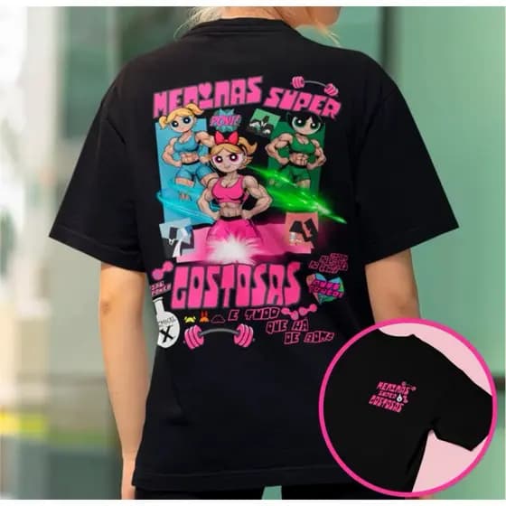 Camiseta Lançamento 2025 Academia Meninas Super Gostosas 100% Algodão