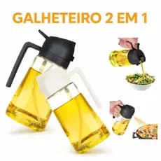 Galheteiro Spray Borrifador Dosador pulverizador vidro cozinha 2 em 1 Óleo Azeite Air Fryer Salada