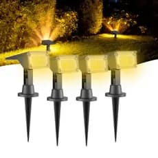 Kit 4 Luminária LED Spot Solar Espeto Jardim 10 Lúmens 3000k