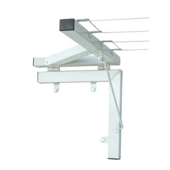 Varal Retrátil de Parede/Muro 4 Cordas Branco com Mão Francesa Resistente