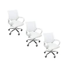 Kit 3 Cadeiras de Escritório Begonia Oficial Mesh Ergonômico Branco