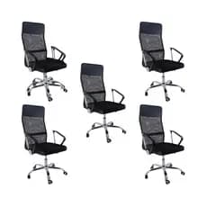 Kit 5 Cadeiras de Escritório Oficial Nagano Tela Mesh Ergonômica