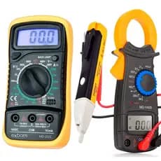 Kit 3x1 Multímetro Digital Portátil Alicate Amperímetro Caneta Detectora Energia 600V Automático