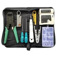 Kit Instalação e Manutenção Rede 10x1 Crimpar Testador Lan Push Down Ferramentas Maleta