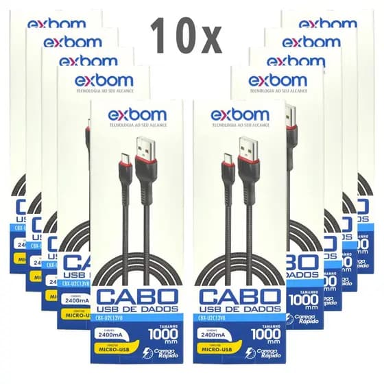 Kit 10 Cabos V8 Micro Usb Carregador Celular Atacado C/ Nf