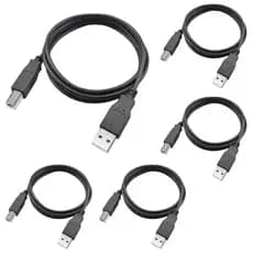 Kit 5 Cabos Usb 2.0 Am Bm 5 Metros Impressora Scanner Interface Placa De Áudio Hub Midi Lacrado