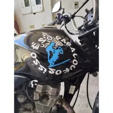 adesivo grande para tanque " isso é só para loucos" 23 cm