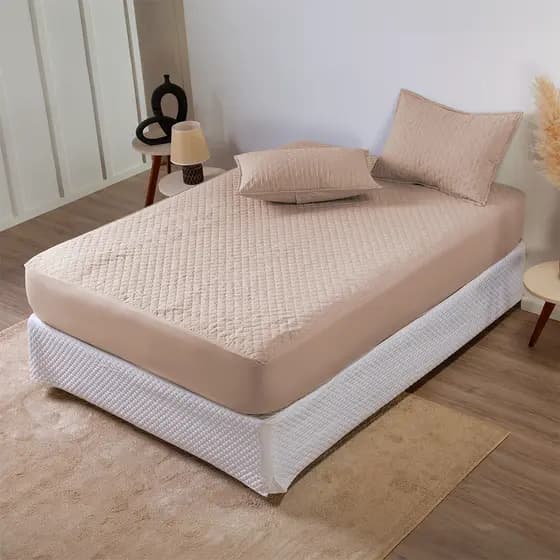 Protetor de Colchão Impermeável QUEEN Slip Microfibra 100 Poliéster Toque Macio Manta Acrílica Antialérgico Lavável