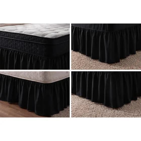 Saia Box Ajústavel Cor Preta Com Elástico 30cm de Altura Para Cama Solteiro Casal Queen e King Padrão