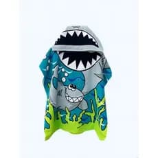 Toalha Infantil Banho Poncho Praia Piscina Com Capuz Tubarão
