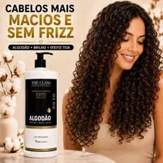 Creme de Pentear Cabelos Algodão Cachos Anti Frizz THE CLASS 1L Hidratação Efeito Teia