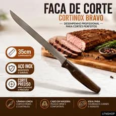 Faca Profissional Aço Inoxidável 35cm Carne Churrasco Corte Preciso Cortinox Bravo