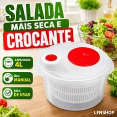 Centrífuga Manual de Salada com Escorredor 4L Folhas Mais Secas e Crocantes