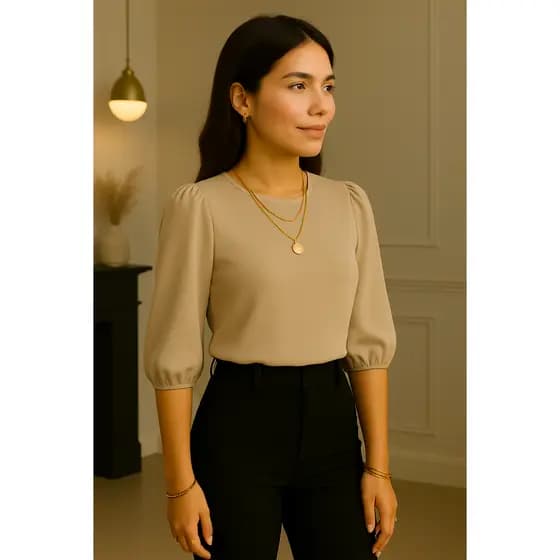 Blusa Feminina com Manga 3/4 – Look Fashion e Conforto Garantido