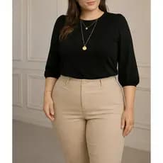 Blusa feminina Duna social 3/4 princesa Tendência G1