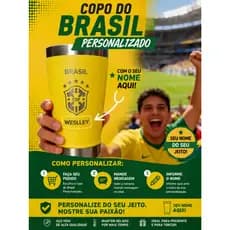 Copo Térmico do Brasil com Nome Personalizado – Alta Qualidade