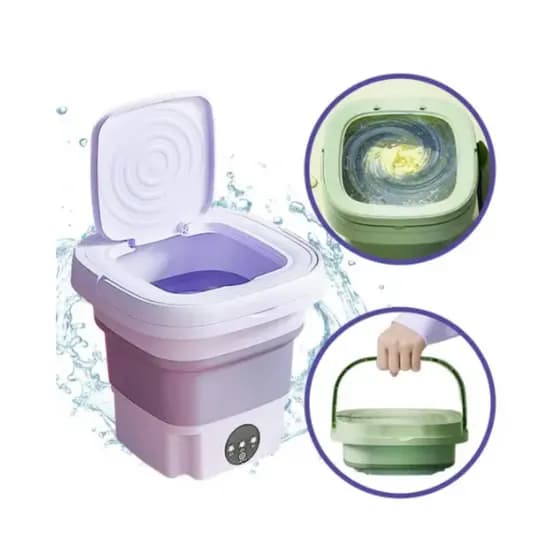 Mini Lavadora Dobrável 11L Portátil – Compacta para Viagens e Roupas Delicadas