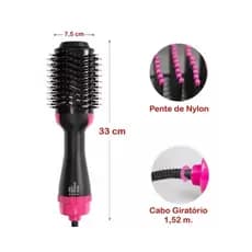 Escova Secadora Alisadora 3 em 1 110V Profissional – Seca, Alisa e Modela com Facilidade