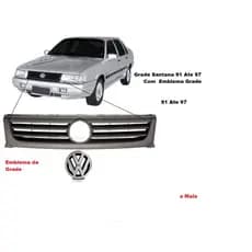 Grade Radiador Santana 91 92 93 94 95 96 97 Preta + Emblema Vw 10026