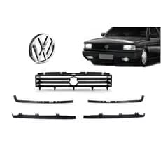 KIT Grade Radiador Preta Gol Quadrado Voyage Parati Saveiro 1987 ate 1990 + Emblema + buchas 82cm 1005