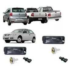 Par De Lanterna Luz De Placa Do Gol G4 Saveiro G5 G6 G7 Fox 2003 a 2013 6006S + Lampada Led Pingo