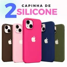 Kit 2 Case Capa Silicone Compatível com iPhone 11 13 14 15 Capinha Premium Aveludada