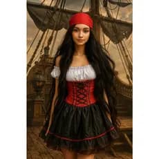 VESTIDO FANTASIA PIRATA ADULTO INFANTIL CARNAVAL FESTA TEMÁTICO  ANIVERSÁRIO HALLOWEEN