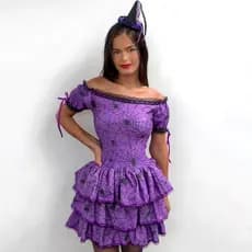 Fantasia Aranha Roxa Halloween Para Festa Estampa Viva Temático Confortável