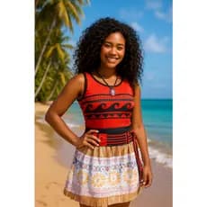 Vestido Fantasia Princesa Moana infantil adulto Carnaval Bloco