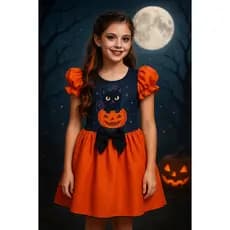 Fantasia Gatinha Look Halloween Estrela e Laço