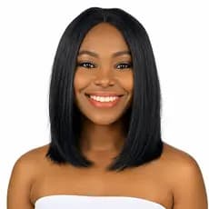 Lace Wig Peruca Curta 35cm Orgânica com touca wig  c/ Alça Ajustável na nuca