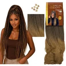 Jumbo African Beauty 400g Cabelo Sintético Kanekalon para Tranças Afro, Box Braids