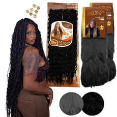 Kit Gypsy Cabelo 2 Jumbo African Beauty 400g 1 Crochet Plus 80cm Bio Orgânico 320g