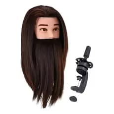 Cabeça P/ Treino Com Barba Masculina Orgânica Lisa C/ Suporte