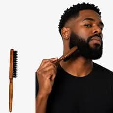Escova De Madeira Barba E Cabelo Profissional Cerdas Firmes African Beauty