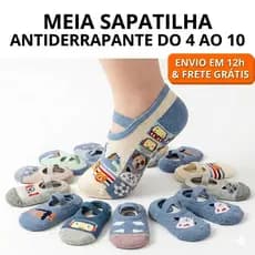 KIT Meia Sapatilha Antiderrapante Premium Menino 4 ao 10 Ideal Para Qualquer Atividade Fisica no Solo ou Na Água