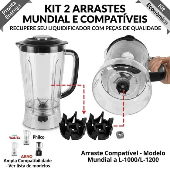 Arraste do Copo Liquidificador Mondial - Durável e Compatível com Vários Modelos
