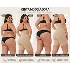 Kit 2 Short cinta modeladora com Barbatana de aço Não enrola Modela a Cintura do 36/54 Empina BUMBUM com Alta compressão