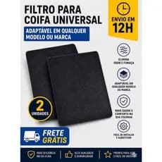 Filtros P/ Coifa Manta Depurador Exaustor Universal Preto - Alta Eficiência Contra a Gordura Alta Absorção